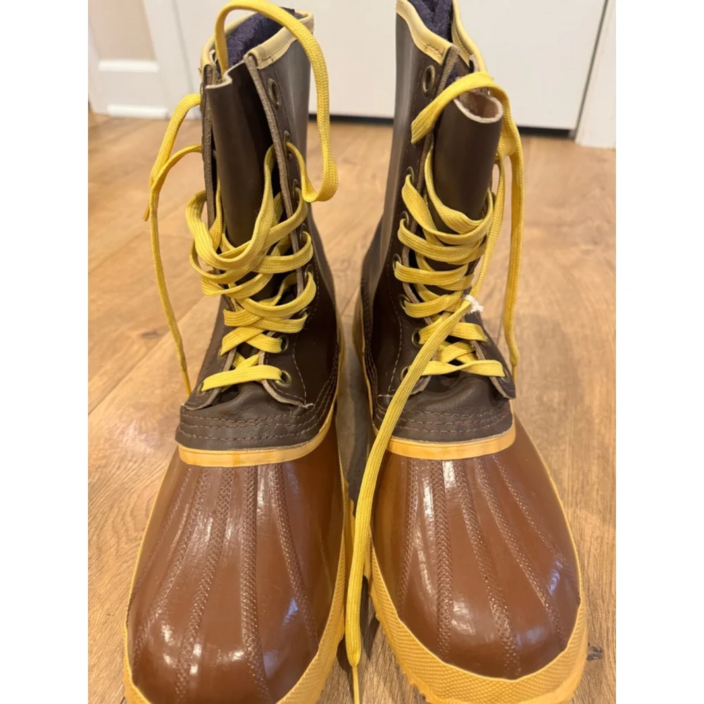Men’s Vintage Sorel Arctic Pac Winter Boots Size 14 Brown Yellow